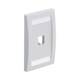 Placa de Pared Vertical Ejecutiva, Salida Para 1 Puerto Mini-Com, Con Espacios Para Etiquetas, Color Blanco