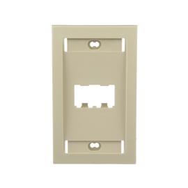 Placa de Pared Vertical Ejecutiva, Salida Para 2 Puertos Mini-Com, Con Espacios Para Etiquetas, Color Marfil