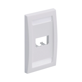 Placa de Pared Vertical Ejecutiva, Salida Para 2 Puertos Mini-Com, Con Espacios Para Etiquetas, Color Blanco