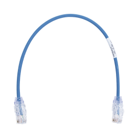 Cable de Parcheo TX6, UTP Cat6, Diámetro Reducido (28AWG), Color Azul, 1ft