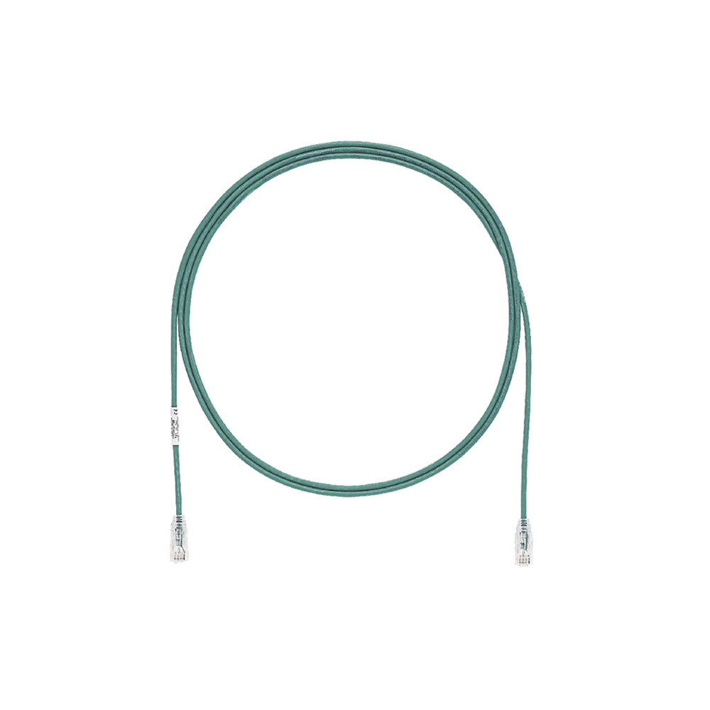Cable de Parcheo TX6, UTP Cat6, Diámetro Reducido (28AWG), Color Verde, 20ft