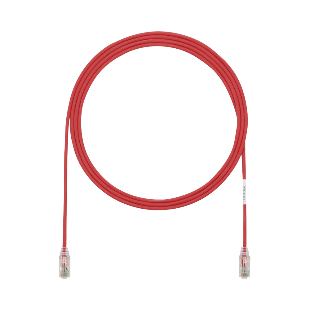Cable de Parcheo TX6, UTP Cat6, Diámetro Reducido (28AWG), Color Rojo, 3ft