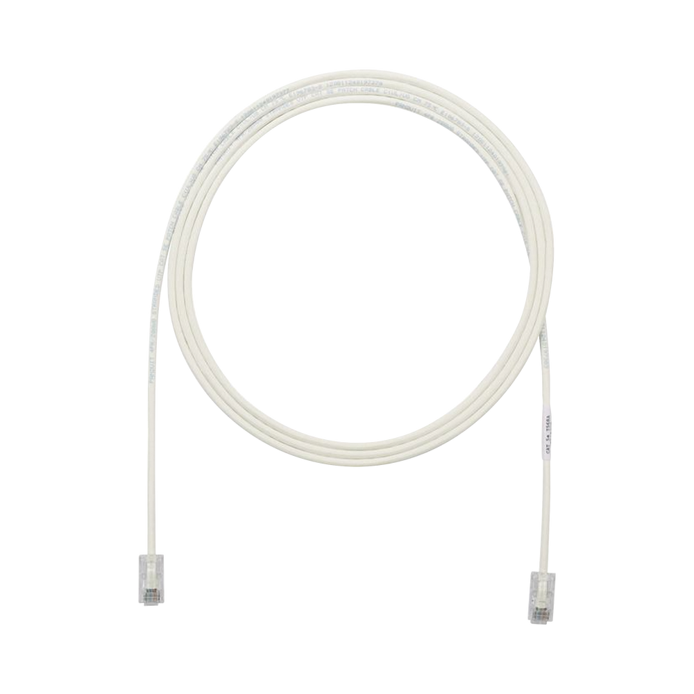 Cable de Parcheo UTP Cat6A, CM/LSZH, Diámetro Reducido (28AWG), Color Blanco Mate, 15ft