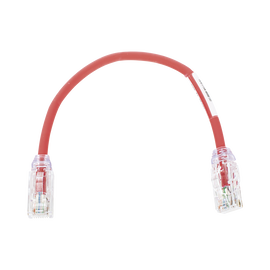 Cable de Parcheo UTP, Cat6A, Diámetro Reducido (28 AWG), CM/LSZH, Color Rojo, 8in (20.3cm)