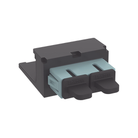 Módulo Acoplador SC Duplex, para Fibra Óptica Multimodo OM3/OM4, Tipo Mini-Com, Color Aqua
