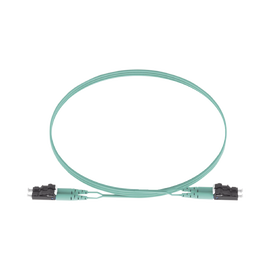 Jumper de Fibra Optica Multimodo 50/125 OM3, LC-LC Duplex, OFNR (Riser), Color Aqua, 5 Metros