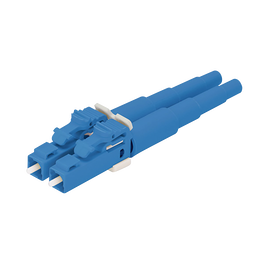 Conector de Fibra Óptica LC Duplex OptiCam, Monomodo 9/125 OS2, Pre-pulido, Color Azul