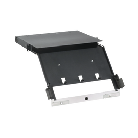 Panel de Distribución de Fibra Óptica, Acepta 4 Placas FAP o FMP, Bandeja Deslizable e Inclinable Hacia Abajo, Hasta 96 Fibras, Color Negro, 1UR