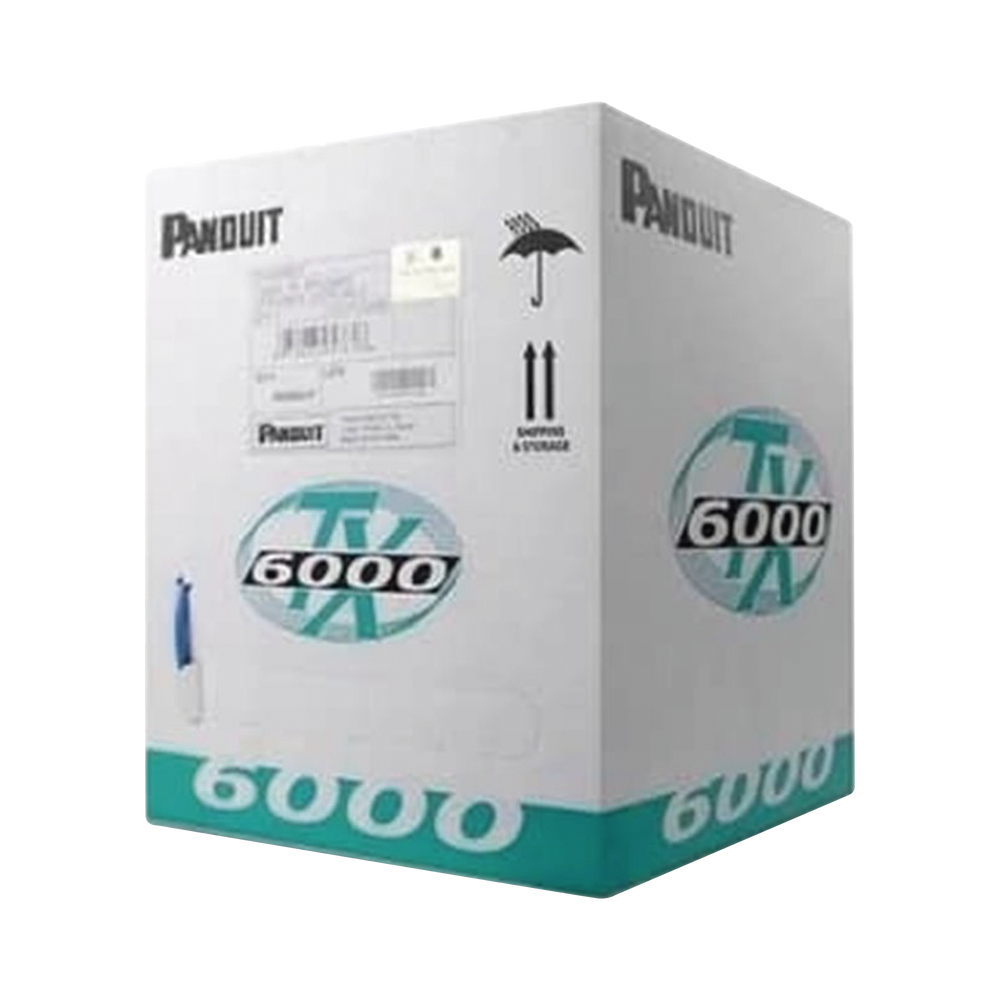 Bobina de Cable UTP 305 m. de Cobre, TX6000™ PanNet, Reelex, Azul, Categoría 6 Mejorado (23 AWG), LSZH (Bajo Humo, Cero Halógenos), de 4 pares