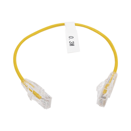 Cable de Parcheo Slim UTP Cat6 - 30 cm Amarillo Diámetro Reducido (28 AWG)