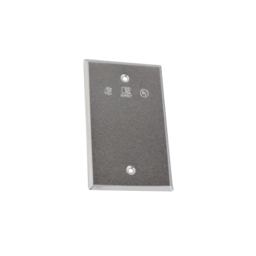 Tapa ciega de aluminio para Condulet tipo RR a prueba de intemperie.