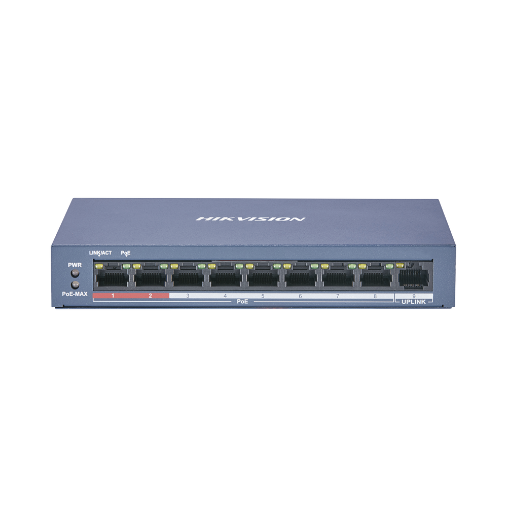 Switch PoE+ / 250 Metros PoE Larga Distancia / 8 Puertos 10/100 Mbps 802.3af/at (30W) +1 Puerto 100 Mbps Uplink