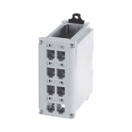 Panel de Parcheo Modular, para Instalación en Riel DIN Estándar de 35mm, de 8 Puertos Mini-Com, Color Gris