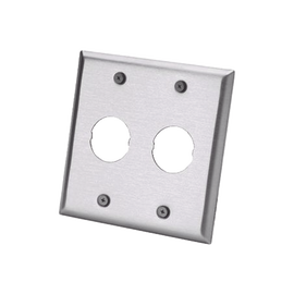 Placa de Pared Doble IndustrialNet™, Para 2 Conectores Industriales, de Acero Inoxidable