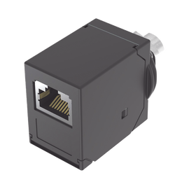 Adaptador IndustrialNet™ de M12 X-Code a Rj45, para Uso en Redes Industriales en Plantas de Producción, Protección IP20 en RJ45 e IP68 en M12, Color Negro