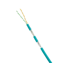 Bobina de Cable Blindado SF/UTP, Cat5e de 2 Pares, Uso Industrial, Multifilar (Flexible), Color Azul Cerceta, Bobina de 305m
