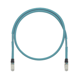 Patch Cord Cat6A de Grado Industrial 600V, Blindado SF/UTP, Calibre 26 AWG, Color Aqua, 1.5m