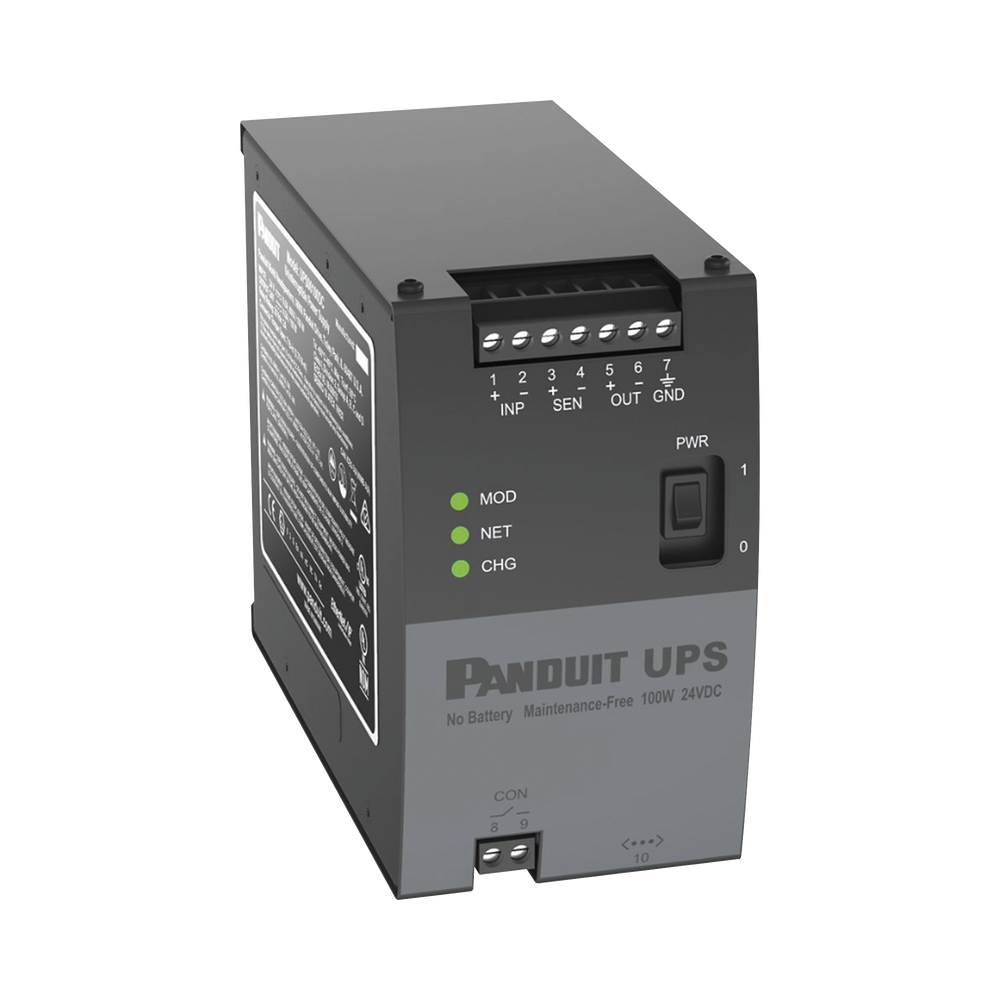 UPS Industrial de 100 Watts, de 24 Vcd, Instalación en Riel DIN Estándar de 35mm, Temperatura de operación de -40 a 60 ºC