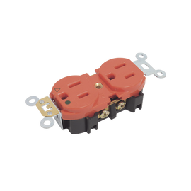 Contacto dúplex aterrizado aislado 15A 127 Vca color rojo