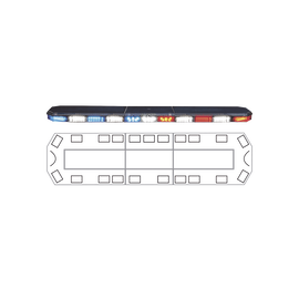 Barra de luces serie 21 con 216 poderosos LEDs última generación, color Rojo, Azul, Ámbar y Blanco