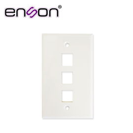 PLACA DE PARED (FACEPLATE) UNIVERSAL ENS-FP63 ENSON 3 PUERTOS ESTILO KEYCONNECT CAT6A CAT6 CAT5E CONECTORES DE FIBRA OPTICA Y COAXIALES COLOR BLANCO USO INTERIOR MATERIAL PLASTICO ABS PLACA DE PARED (FACEPLATE) UNIVERSAL ENS-FP63 ENSON 3 PUERTOS ESTILO KEYCONNECT CAT6A CAT6 CAT5E CONECTORES DE FIBRA OPTICA Y COAXIALES COLOR BLANCO USO INTERIOR MATERIAL PLASTICO ABS