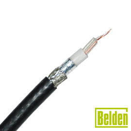 Cable con blindaje duo foll + 86% de malla trenzada estañada 100%, aislante de polietileno.