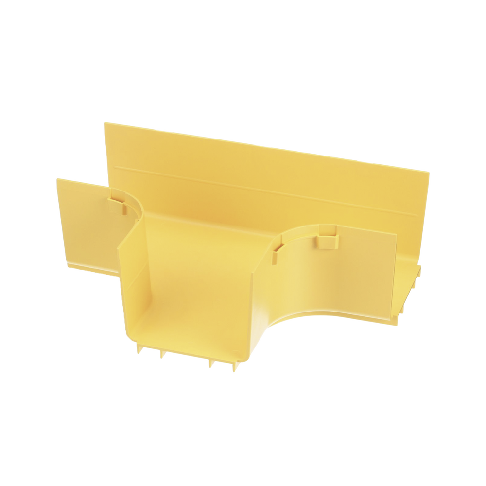 Accesorio en T Horizontal, Con Ángulos a 90º, Para Canaletas FiberRunner™ 4X4, Color Amarillo