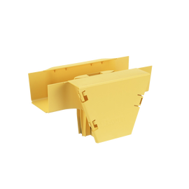 Accesorio en T con Conexión Horizontal y Bajada Vertical a 90º, Para Canaletas FiberRunner™ 4x4, Color Amarillo