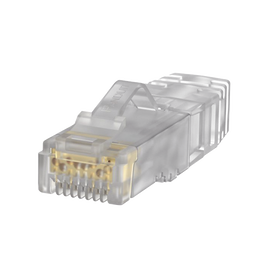 Plug RJ45 Cat6A, Para Cable UTP de Calibre 23-24 AWG, Chapado en Oro de 50 micras, Bolsa de 100 piezas