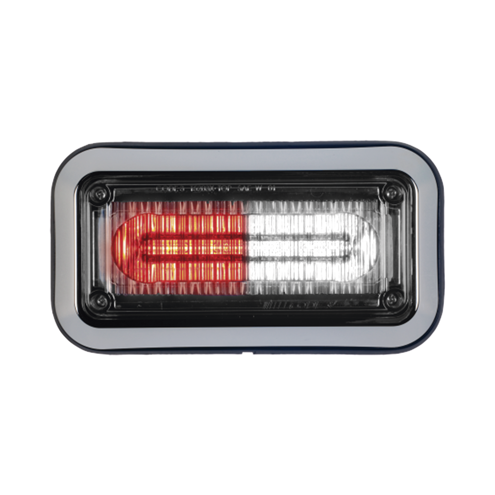 Luz d/advertencia Prizm II con bisel 9.2 in lente claro LED color rojo y claro