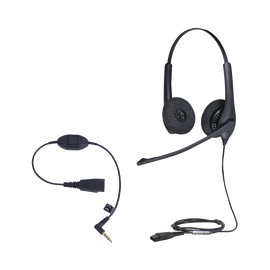 KIT, Diadema con cancelación de ruido, con accesorio para conexiones 3.5mm Incluye modelos BIZ-1500-DUO-QD y MOBILE-QD-35MM-S﻿