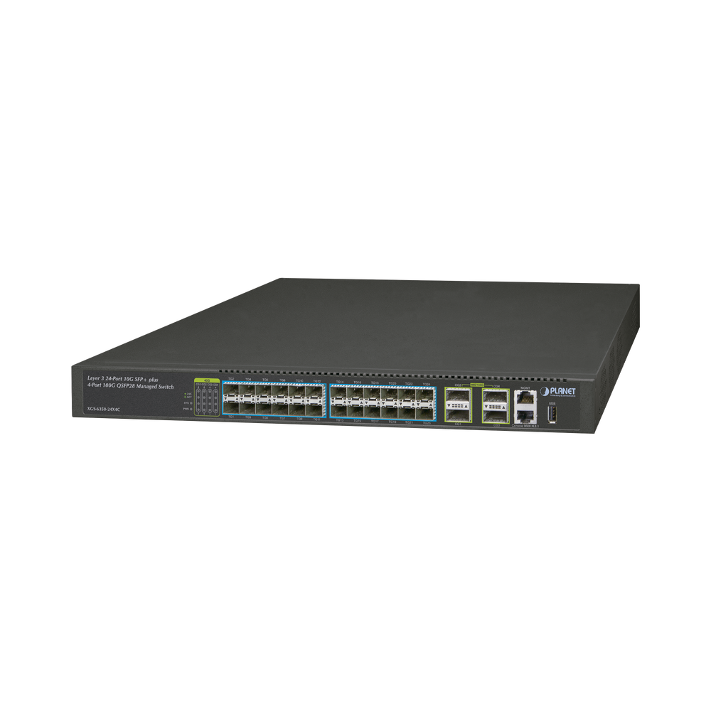 Switch Administrable Capa 3 24 puertos 10G SFP+, 4 puertos 100G QSFP28