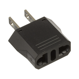 Adaptador de enchufe europea a americano, Calidad PREMIUM @ 6 A ; 110 - 250 Vca