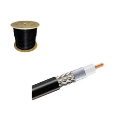 Cable coaxial 90% de blindaje, certificación RoHS, conductor de cobre revestido de aluminio, 50 Ohms, Carrete de 305 m Cable coaxial 90% de blindaje, certificación RoHS, conductor de cobre revestido de aluminio, 50 Ohms, Carrete de 305 m