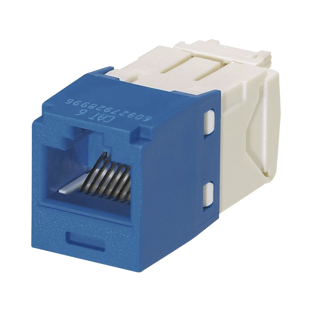 Conector Jack RJ45 Estilo TG, Mini-Com, Categoría 6, Con Gel, Resistente a la Corrosión, de 8 posiciones y 8 cables, Color Azul