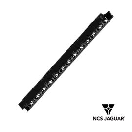 ORGANIZADOR VERTICAL P/RACKS O GABINETES CABLE NCS JAGUAR NCS-VOP-45 45 UR CON PEINES DE POLICARBONATO TAPA REMOVIBLE Y ABATIBLE POSIBILIDAD DE SUJECION DE CABLE CON CINCHOS VELCRO O PIOLA PESO DE 6 KG CUMPLE CON LA NORMA EIA