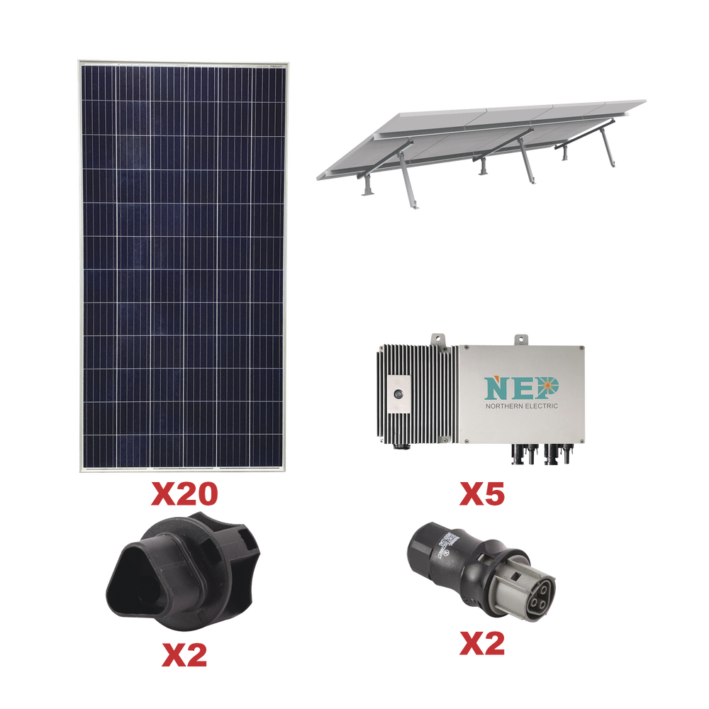Kit Solar para interconexión de 5.5 kW de Potencia, 110 Vca con Micro Inversores y Paneles Policristalinos