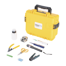Kit de herramientas para terminación de conectores mecánicos de fibra óptica, incluye maletín ideal para transportar con especificación militar (uso rudo)