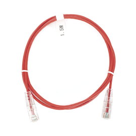 Cable de Parcheo Slim UTP Cat6 - 1.5 m Rojo Diámetro Reducido (28 AWG)