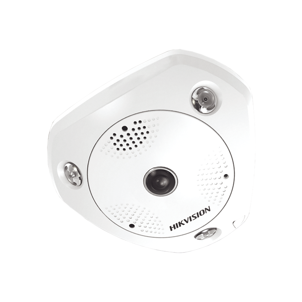 Fisheye IP 12 Megapixel / 180° - 360° / DEWARPING / WDR 120 dB / Uso en Interior / 15 mts IR / Entrada y Salida de Audio y Alarma / Múltiples Vistas