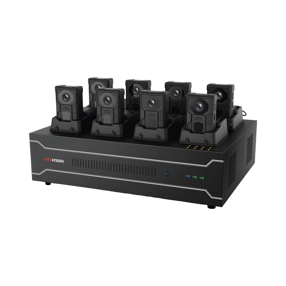 Estación de Carga y Respaldo de Información para Bodycam Hikvision (DS-MH2311)/ Incluye 4 disco de 4 TB
