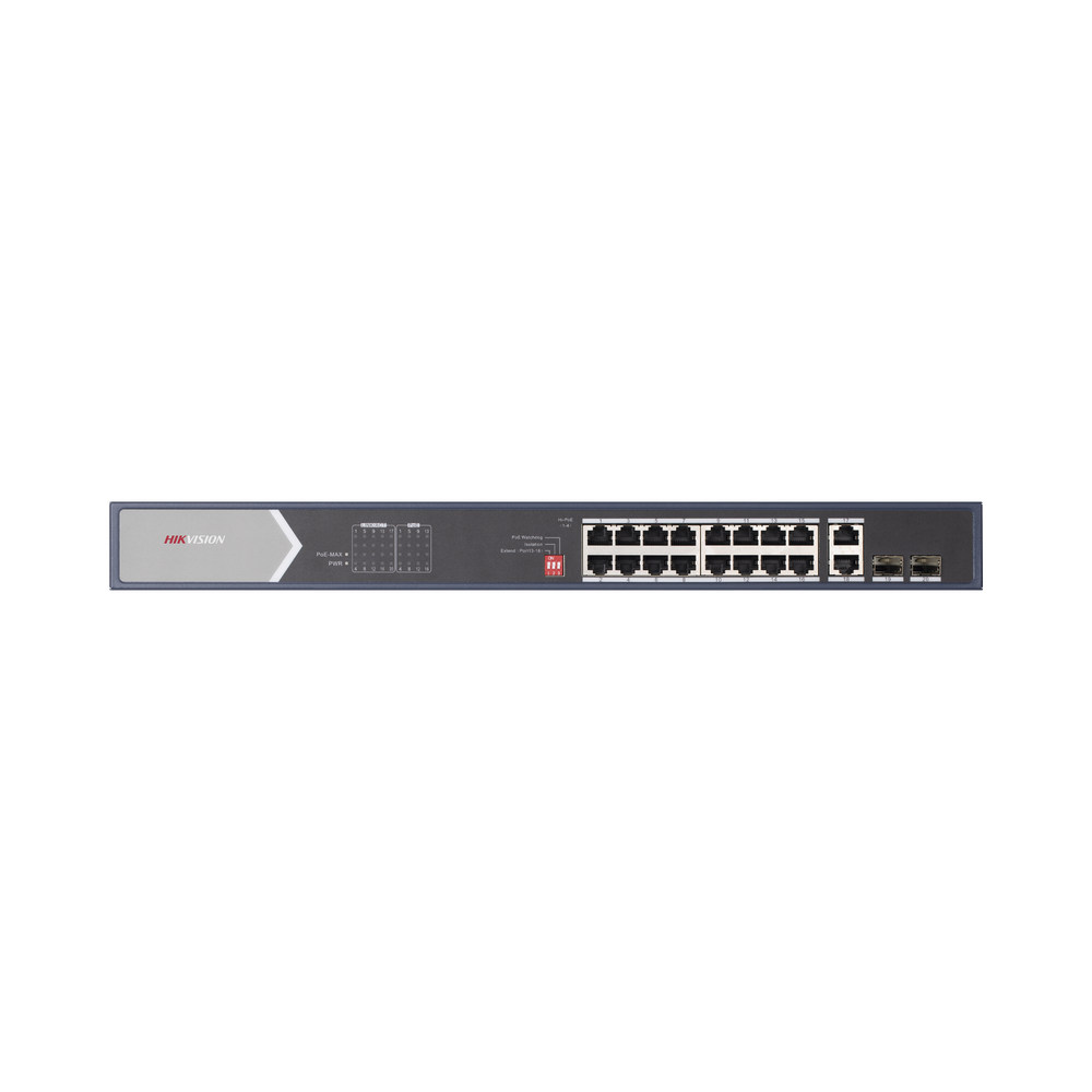 Switch PoE+ / 300 m PoE Larga Distancia / 12 Puertos PoE+ / 4 Puertos PoE++ / bt (90 W) / 2 Puertos SFP / 2 Puerto de Red Gigabit