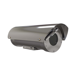 Camara IP Zoom con gabinete antiexplosion 2MP, 32X, IP68, WiseStream II / conexion de fibra optica monomodo con wiper