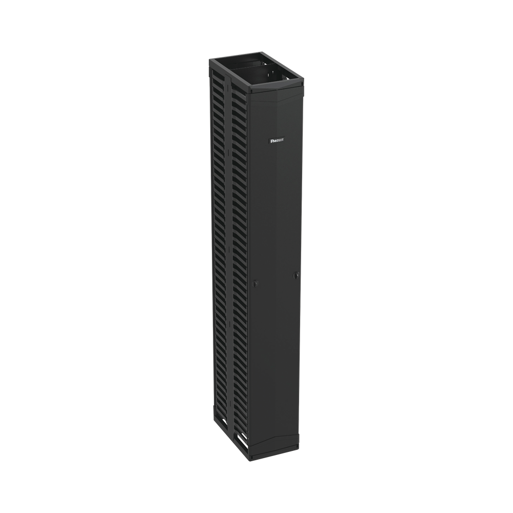 Organizador Vertical Doble PatchRunner™, Para Rack Abierto de 45 Unidades, 12in de Ancho, Color Negro