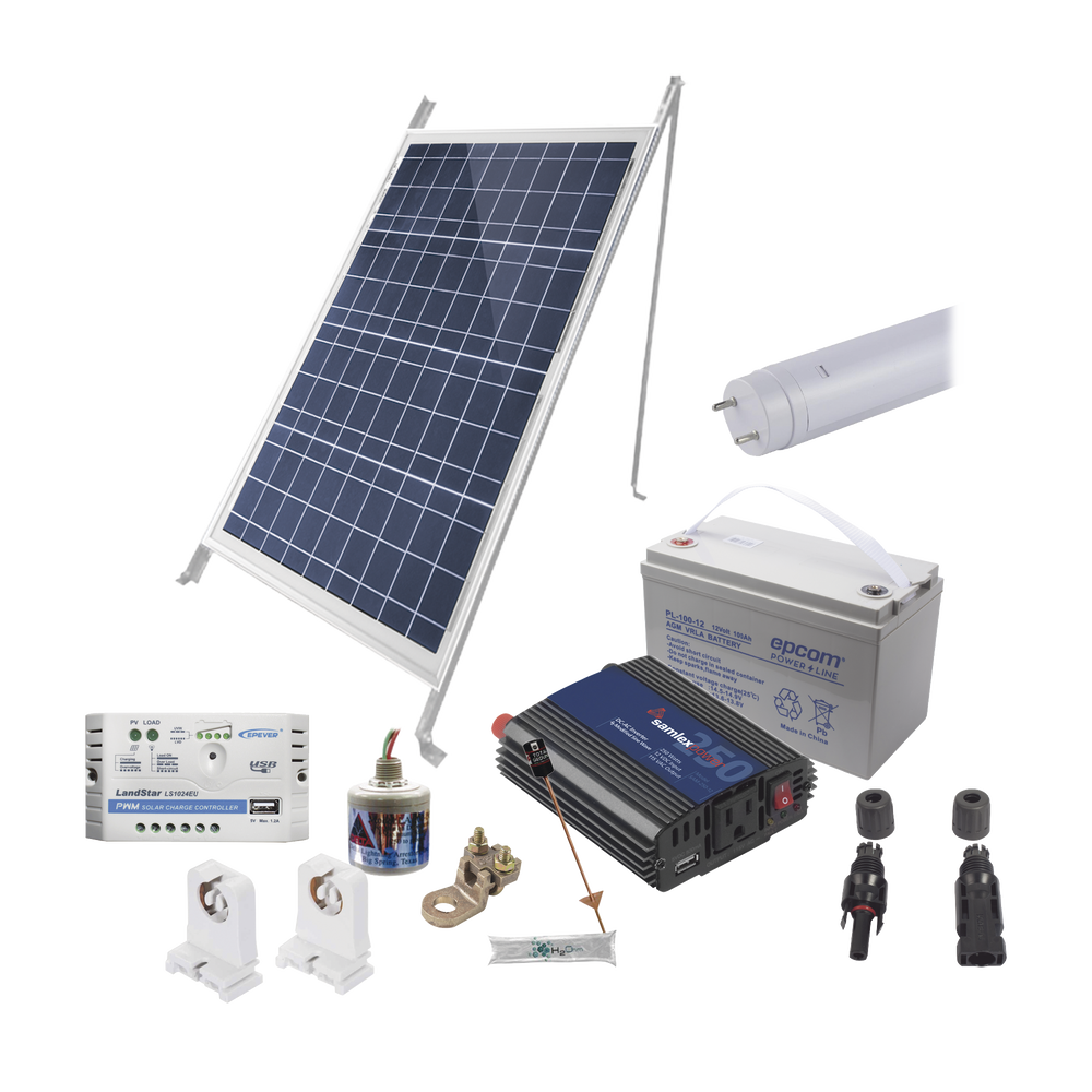 Kit Solar Para Iluminación Básica en Zonas Rurales, 1 Tubo Led