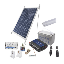 Kit Solar Para Iluminación Básica en Zonas Rurales, 1 Tubo Led