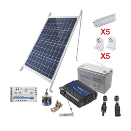 Kit Solar Para Iluminación Básica en Zonas Rurales, 5 Tubos Led