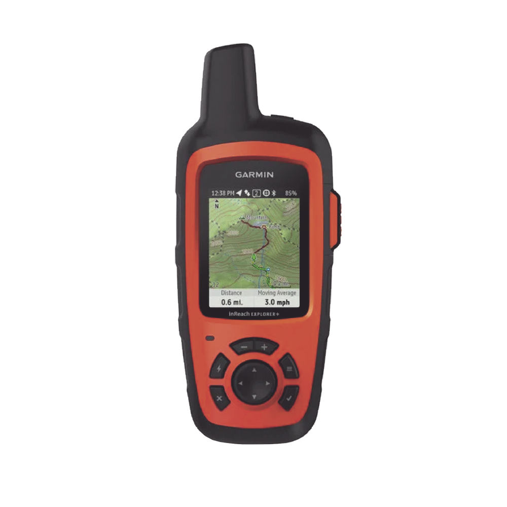 Navegador satelital InReach Explorer+ con mapas de Latino America,  Cobertura global mediante la red Iridium, cuenta con botón de emergencia, brújula digital, altímetro y acelerómetro