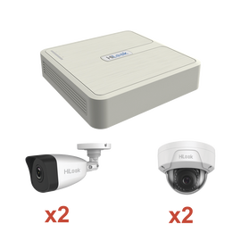 KIT IP 1080p / NVR de 4 Canales / 2 Cámaras IP Bala / 2 Cámaras IP Domo