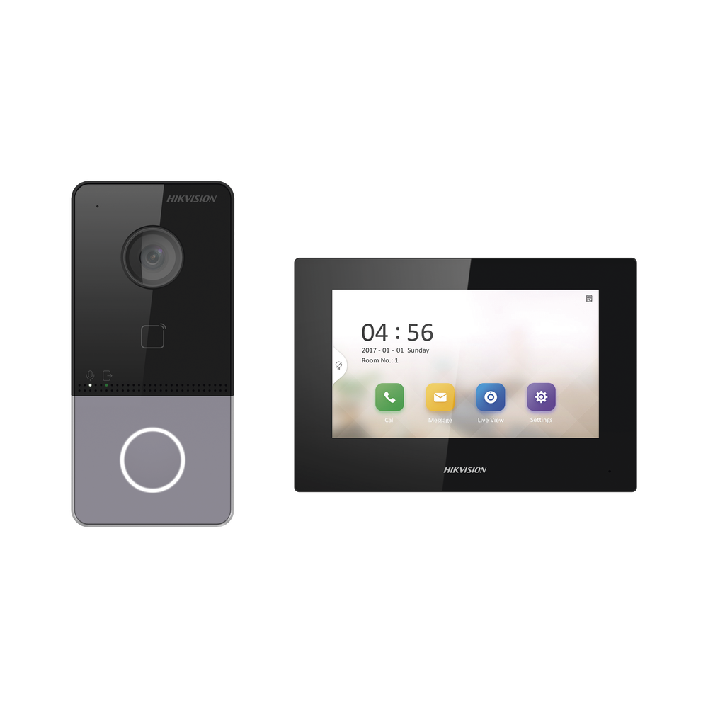 Kit de Videoportero IP LITE con llamada a App de Smartphone (Hik-Connect) / Frente de Calle IP65 / Soporta PoE Estándar